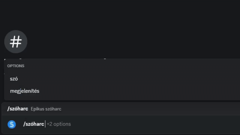 Szóharc parancs bemutatása 'applikáció' szó használatával.